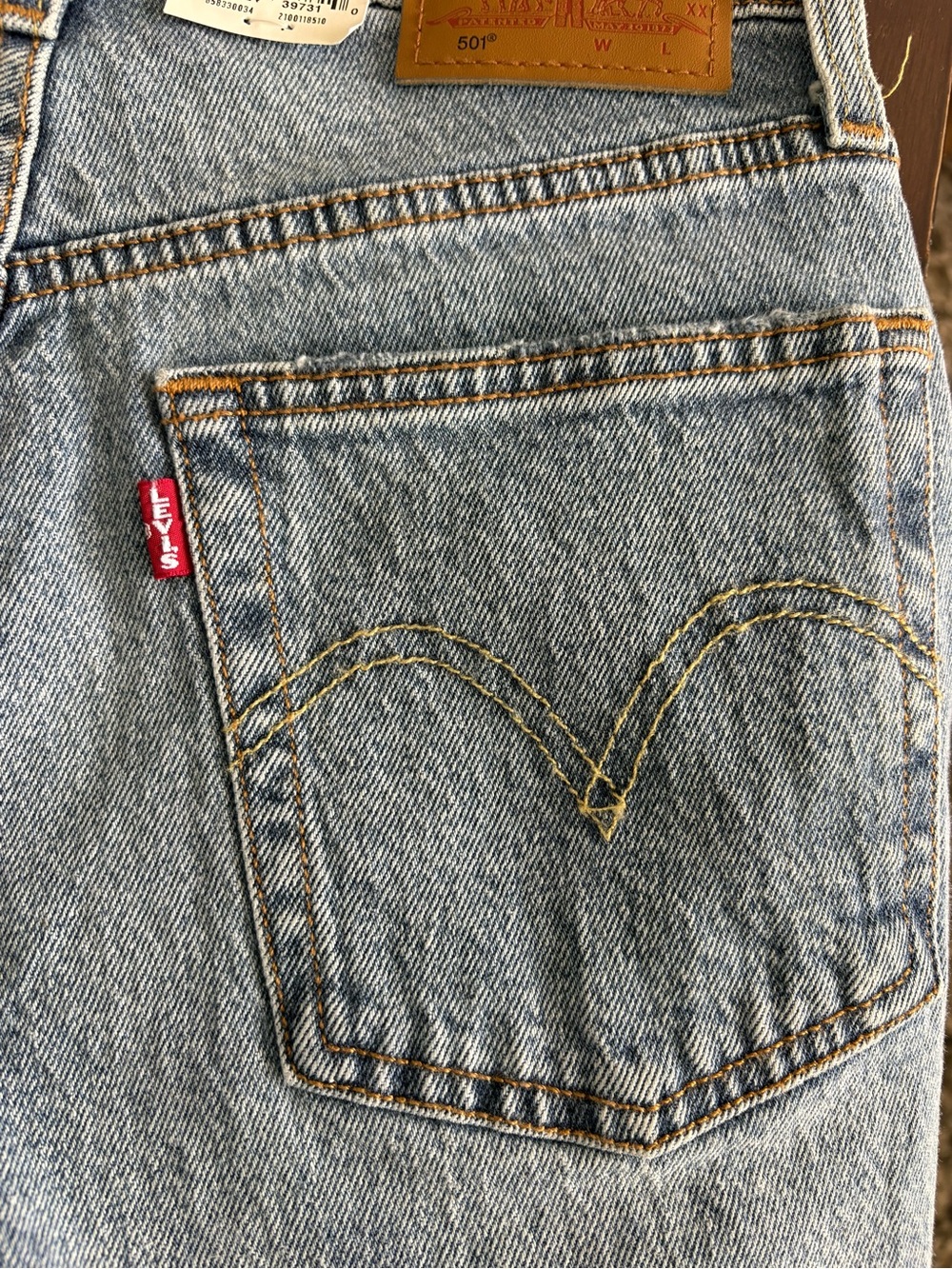 Levi's Light Blue Distressed Denim Cutoff Shorts - Picture 8 of 8